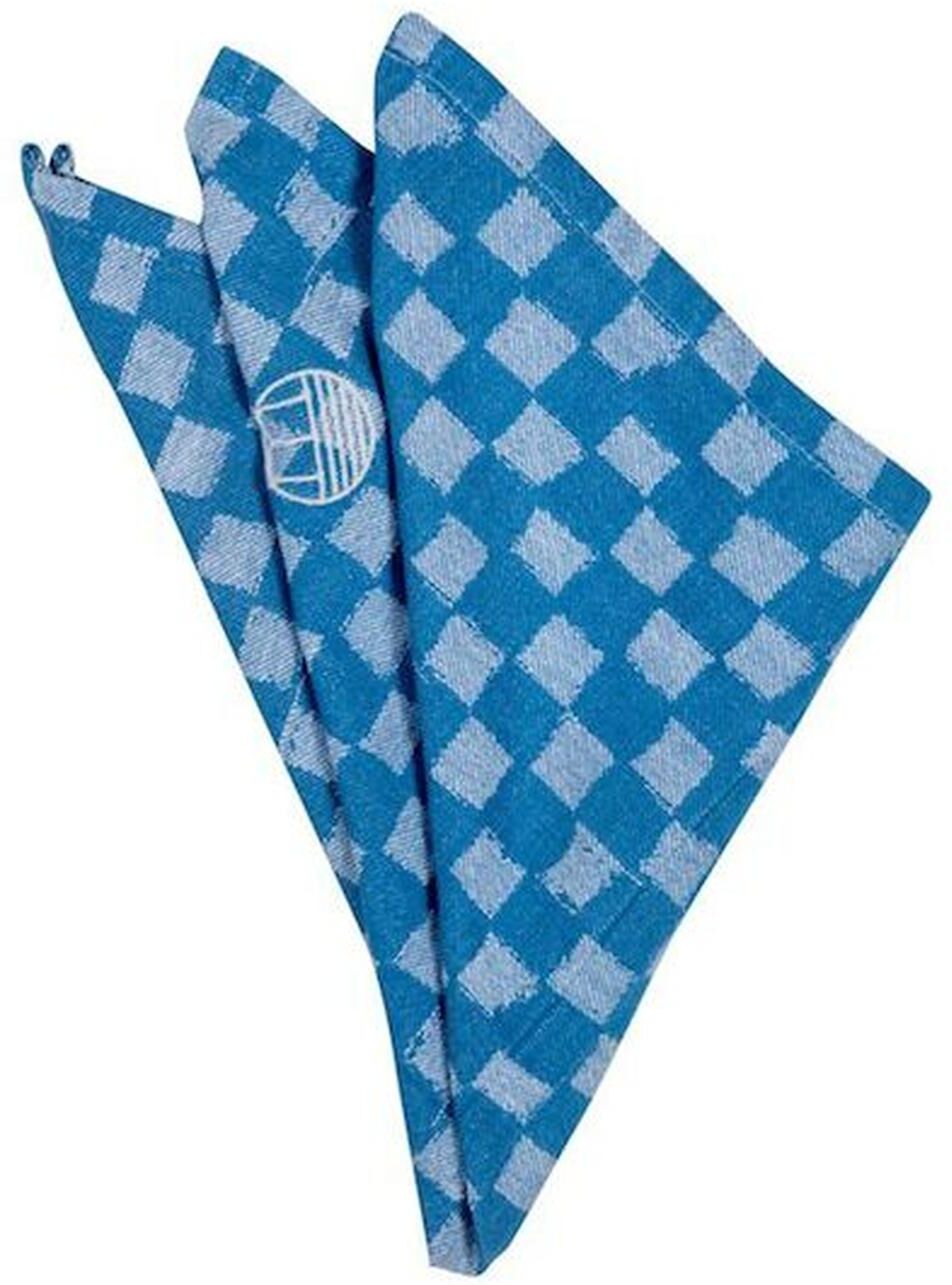 Byon Blue Cotton Napkin Checki 2 Pcs Blue One Size
