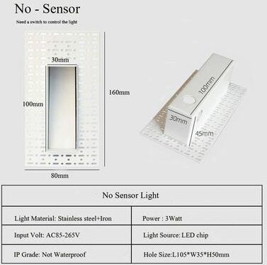 Uplifted Goods Embedded LED Step Light With Motion Detection 160mm No Sensor white 4000k