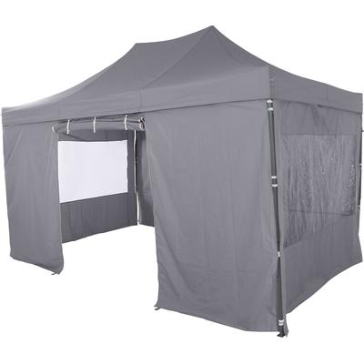 Faltpavillon SIENA GARDEN "Allrounder", grau (grau, grau, grau), B/H/T: 450cm x 300cm, Pavillons, 300x450 cm