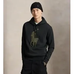 Polo Ralph Lauren für Herren. 710B27500001 Schwarzer Kapuzenpullover mit Big Pony (L), Lässig, Baumwolle