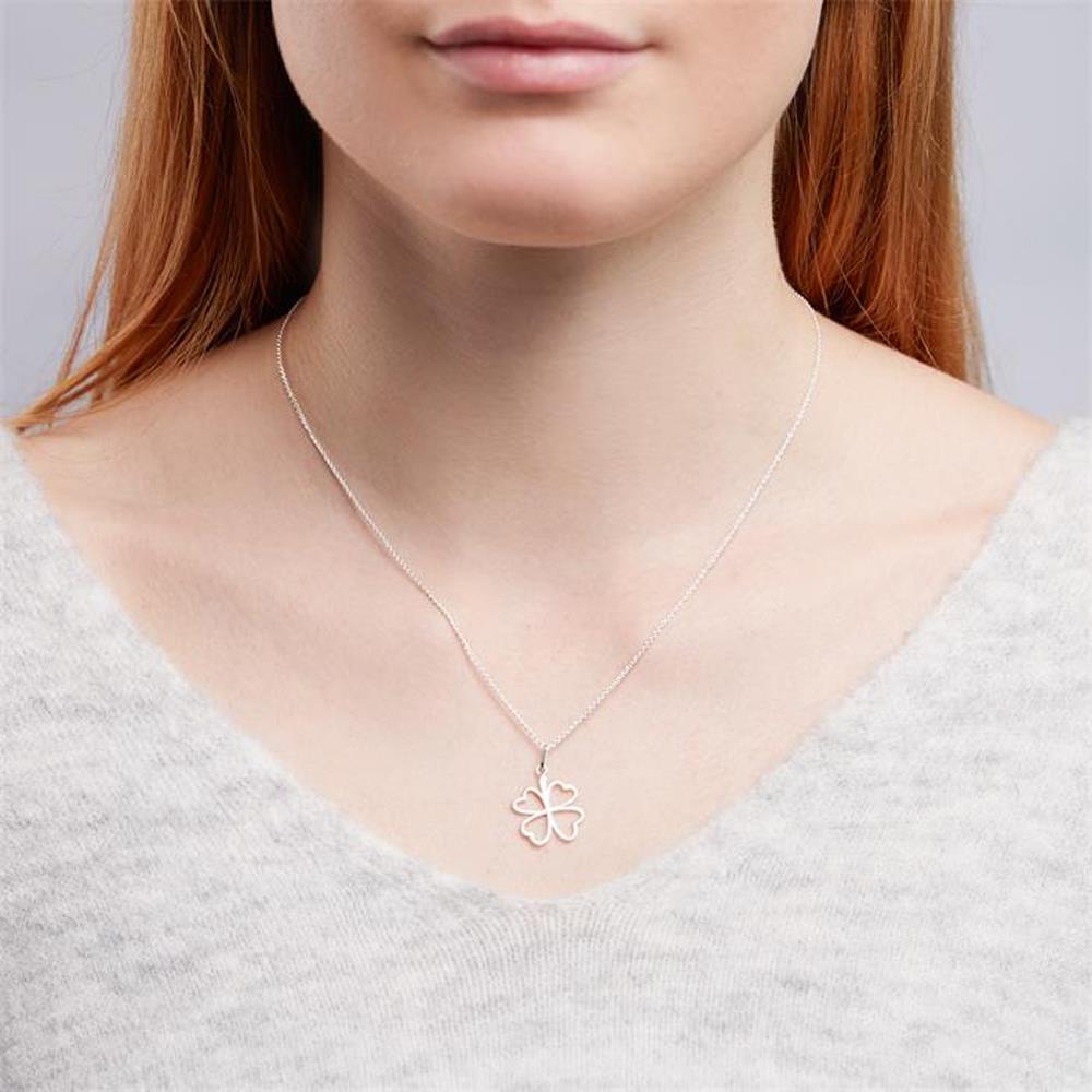 Unique Kleeblatt-Anhänger aus 925er Silber silber