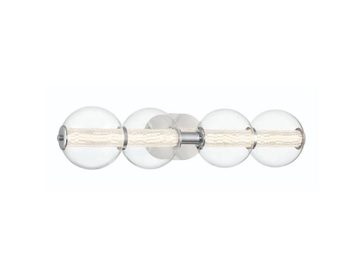 Applique Murale Aluminium, Acier, Verre transparent Chrome Poli