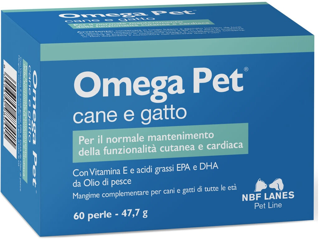 NBF LANES Omega Pet Perle Mangime Complementare Cani e Gatto 60 PERLE