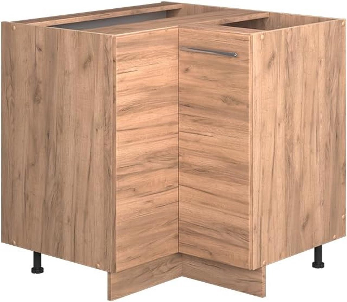 Keuken hoekkast met houteffect voor wandmontage