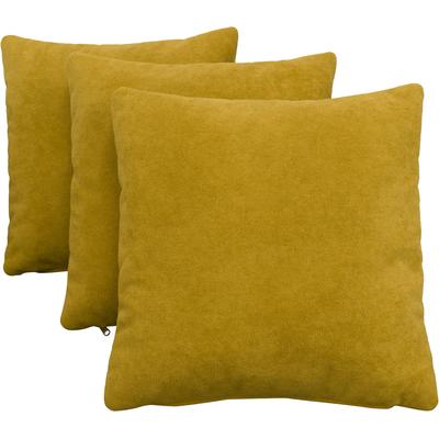 Dekokissen OTTO HOME "Greve", gelb (senfgelb, unifarben), B:40cm H:40cm, Polyester, Dekokissen_Sitzkissen_Kissenhüllen, Dekokissen mit Füllung, Sofakissen 3er Set 40x40cm