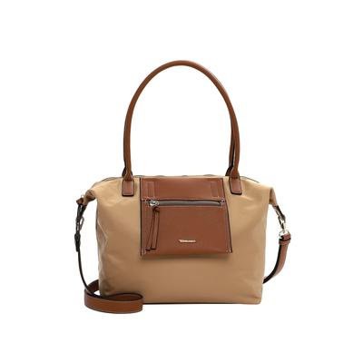 Shopper TAMARIS "Shopper TAS Fabrizia", Damen, Gr. B/H/T: 44cm x 28cm x 19cm 0, braun (nature 710), Polyester, Taschen Shopper