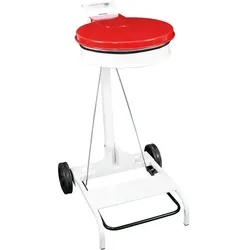 Müllsackständer Orgavente Contimobile fahrbar 110 L rot Abfallbehälter mit Deckel und Fußpedal, HACCP konform