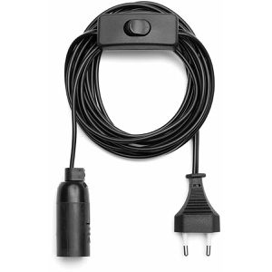LEDmaxx Lampenfassung 9801S, schwarz, 350 cm Anschlusskabel, mit Schalter und E14-Fassung