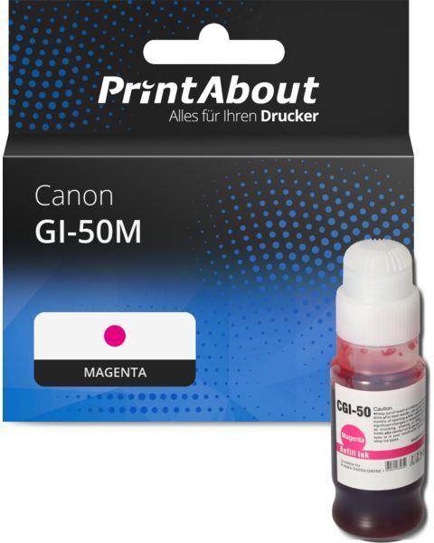 PrintAbout Druckerpatrone kompatibel mit Canon GI-50M - Magenta - Hohe Kapazität