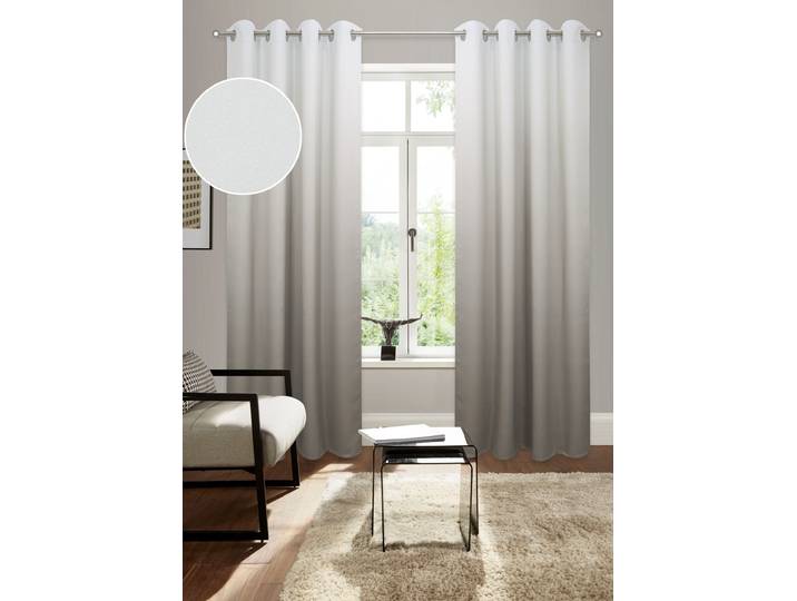 Verdunkelungsvorhang BRUNO BANANI Clemton Gr. 4, weiss (beige), B:130cm H:245cm, Polyester, Polyester, Gardinen, Verdunkelungsvorhang, Verdunkelung, Schutz, Privatsphäre, blickdichter Vorhang