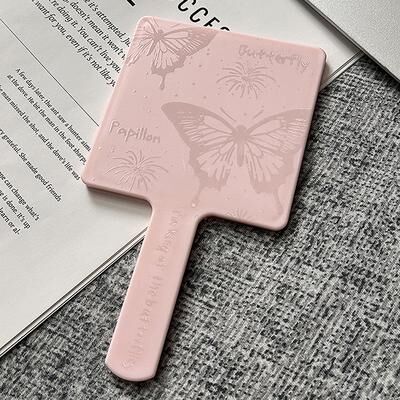 Fusion Finds Vintage Butterfly Handheld Makeup Mirror Portable Vanity Mirror For Travel, Makeup & Gifts pink