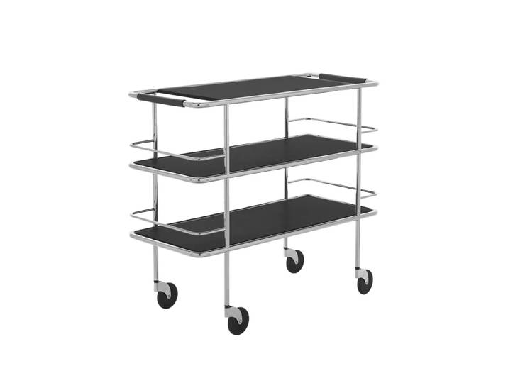Lammhults Cargo Servierwagen Schwarzes Laminat-Chrom