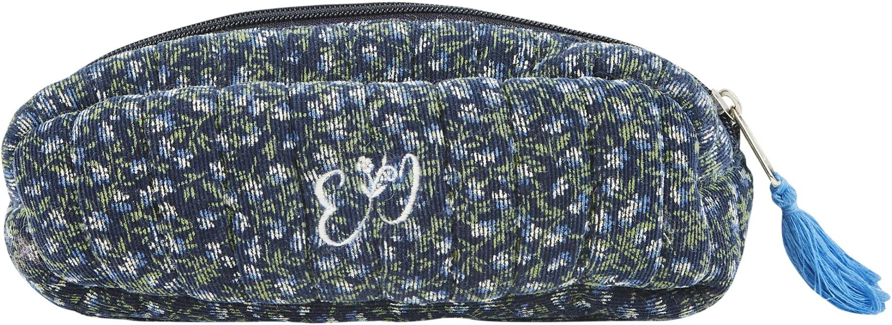 Emile et Ida Trousse Velours Côtelé Fleurie Bleu marine taille unique