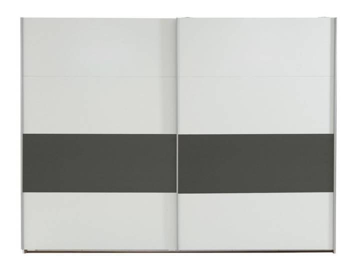 Wimex Schwebetürenschrank 3 Böden, 3 Stangen, Weiß / Graphit - 270x208x65cm (BxHxT)