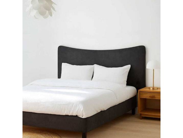 Tête de lit largeur 180 x 110 cm velours alcantara Gris
