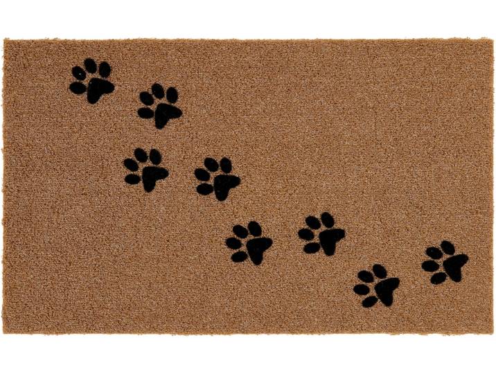 Fussmatte ASTRA Power Flock 2 , beige (sand), B:45cm H:10mm L:75cm, Kunstfaser, Teppiche, Fussmatte, Flock Fussmatte, Türmatte mit Hundepfoten, wetterfest