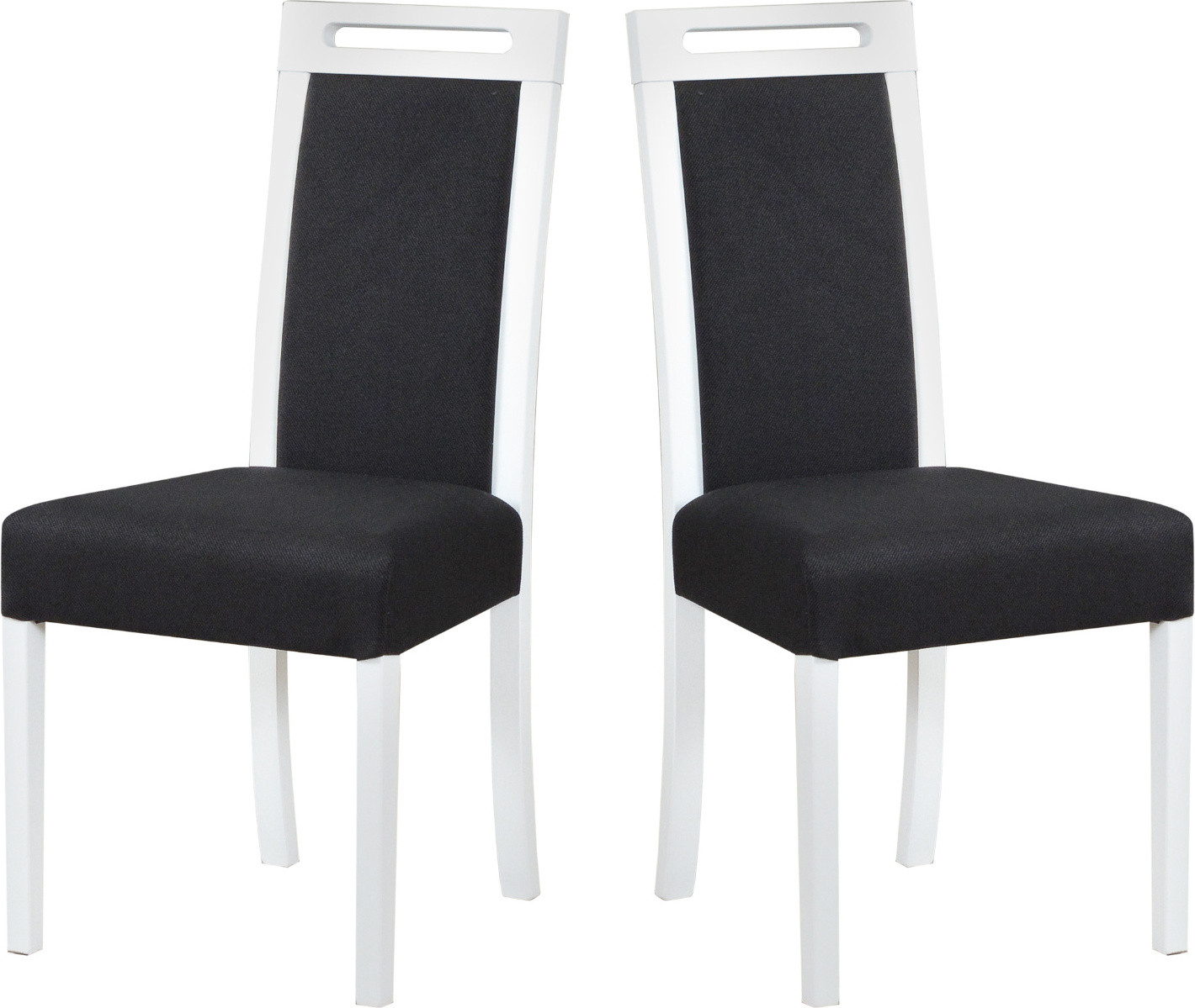LeafDesign Eetkamerstoel Roma 5, set van 2, massief eikenhout, wit