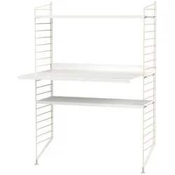 Kleiner Schreibtisch mit Ablage Beige Weiß