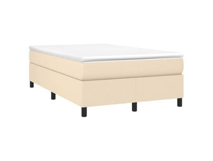 PUGYNBK Boxspringbett mit Matratze, cremefarben, 120 x 190 cm Lattenrost, Taschenfedern, mittelfeste Unterstützung, atmungsaktives Gewebe