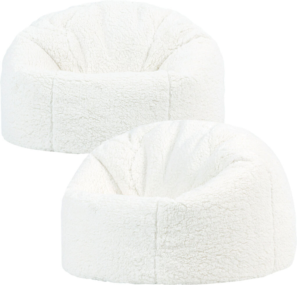 icon Kids Kingston Teddy Fleece Classic Bean Bag, Light Pink, Pack of 2 Beige Small