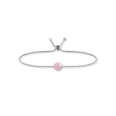 Silberarmband ENGELSRUFER "ERB-LILGEM-RQ", bunt (silberfarben, pink, pink), Armbänder, Damen, 22cm, Silber 925 (Sterlingsilber), Silberarmband, mit Rosenquarz