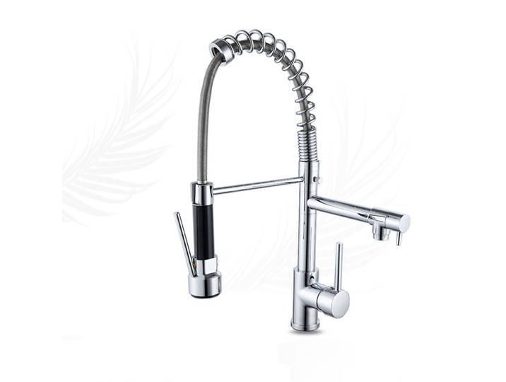 MTTUZK-Robinet d'évier à double sortie en laiton, robinet de cuisine à 360 degrés, chaud et froid, pour centre commercial