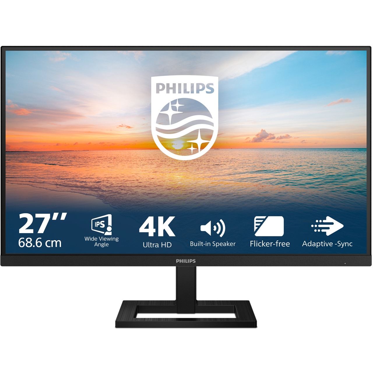 27" (68,58cm) Philips 1000er Serie 27E1N1800AE schwarz 3840x2160 1xDisplayPort 1.4 / 2xHDMI 2.0