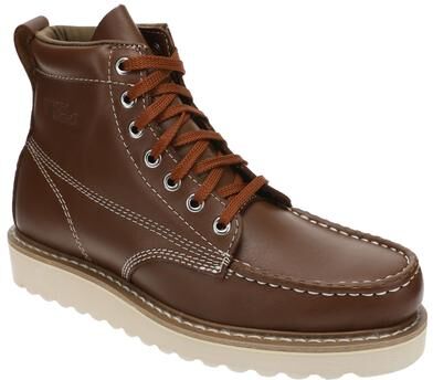 "Work America Men's Crepe Wedged Sole 6"" Work - 12 Tan Boot E"