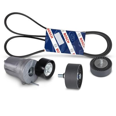 Bestprice Keilrippenriemen + Riemenspanner + 2x Umlenk- / Führungsrolle [Hersteller-Nr. 40832070] für BMW