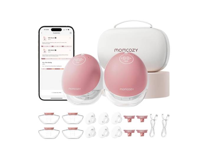 Momcozy M9 Tire-lait lot de 2 bordeaux portable silencieux contrôle par application mobile cadeau pour maman