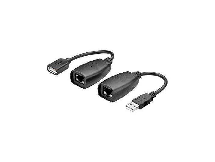 Goobay 93321 USB naar RJ45 bus verlenging/USB naar CAT adapter overbrugt afstanden tot 40 m/max. 12 Mbits Ethernet adapterkabel/zwart