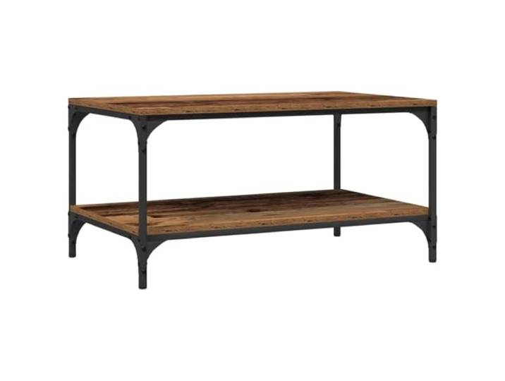 LASWWQMRF Couchtisch Altholz-Optik 80x50x40 cm Holzwerkstoff Flacher Wohnzimmertisch mit Ablagefach für Zeitschriften und Deko, formstabil dank Holzwerkstoff, belastbar bis 75 kg.