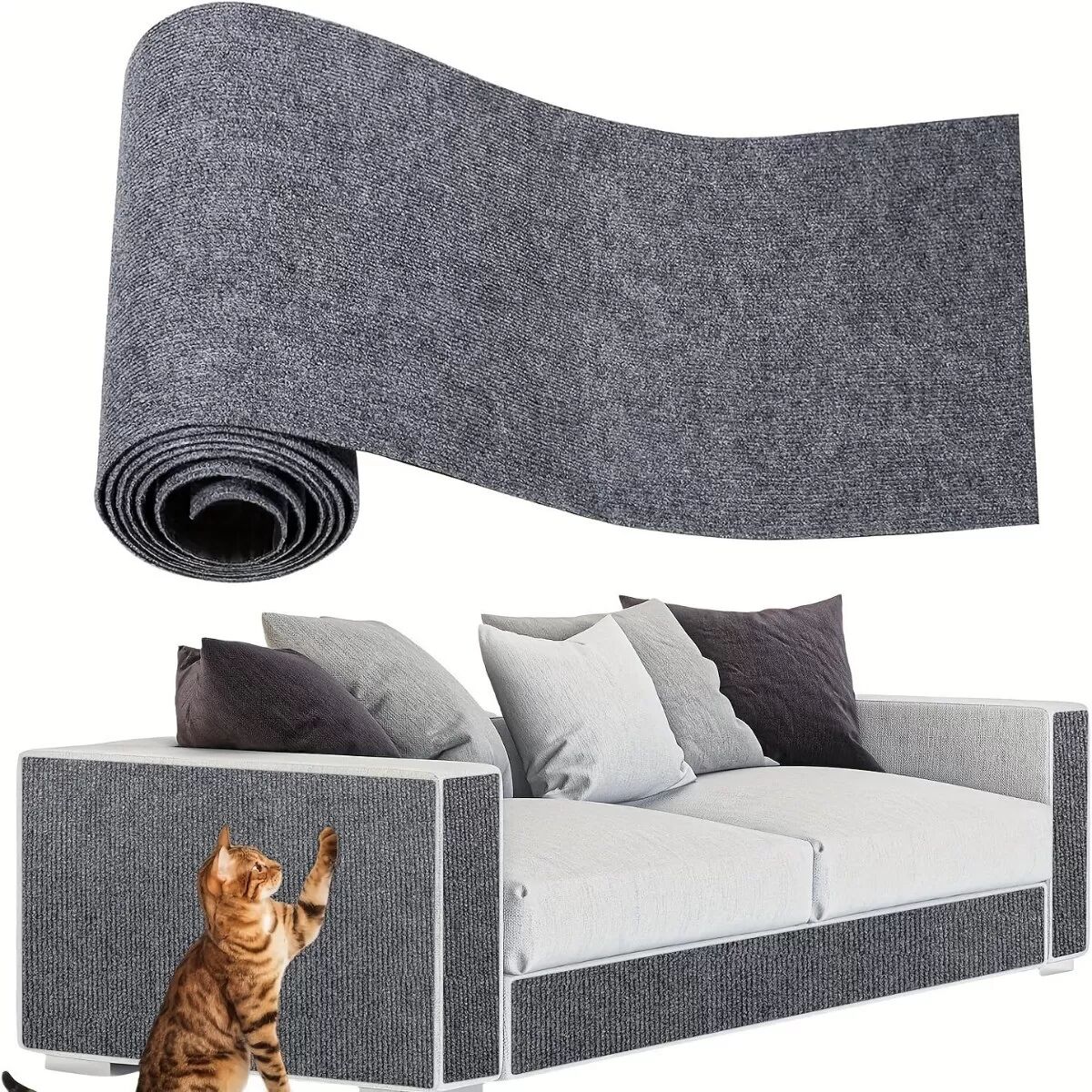 INF Tapis Griffoir Multifonctionnel Découpable pour Chat - Adhésif Mural, Feutre