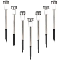 WellHome - 7er Set Solarleuchten Ø4,6cm aus Edelstahl