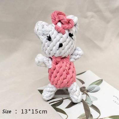 Uplift Essentials Hand Woven Rope Knot Ball Heavy Duty Bite Resistant Dental Chew For Small Dogs cat