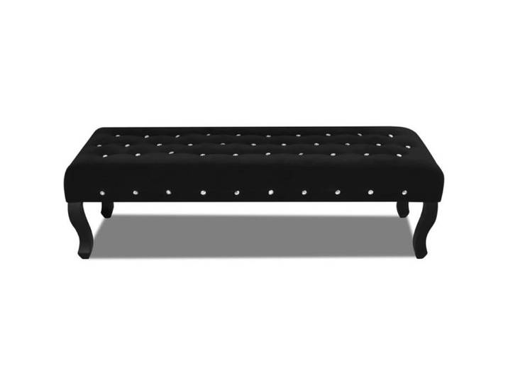 Noir Banc coffre - Banc noir tissu velours avec boutons en cristal m111