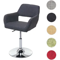 Einzelst�ck | Esszimmerstuhl HWC-A50 III, Stuhl Küchenstuhl, Retro 50er Jahre, Stoff/Textil ~ dunkelgrau, Chromfuß