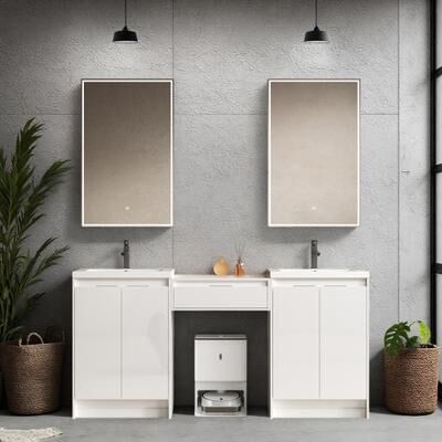 ZWYO HOSIMU "72"" Plywood Bathroom Vanity with Resin Sink, Soft-Closing Drawers & Storage Cabinet Combination for Bathroom"