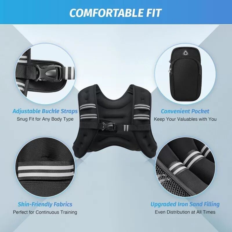 INF Gilet Lesté Invisible à Double Boucle pour Course, Entraînement et Exercices de Force S