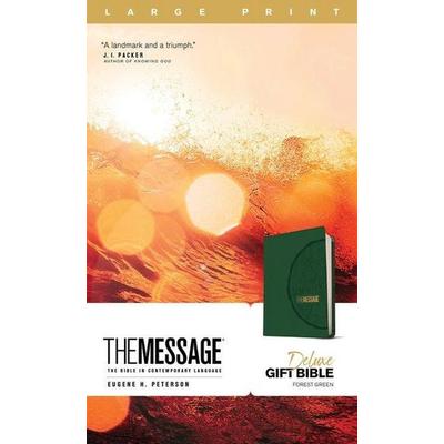 The Message Deluxe Gift Bible, Large Print (Leather-Look, Green), Gebundene Ausgabe von , Navigators, 978-1-64158-250-6