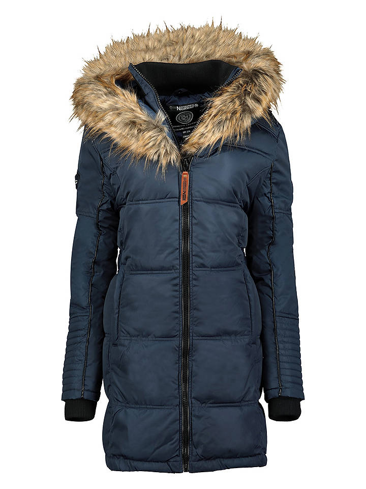 Geographical Norway Steppmantel "Beautiful" in Dunkelblau - XL