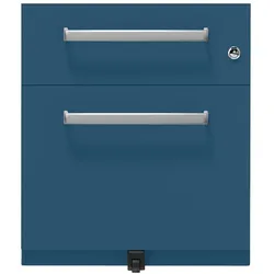 Rollcontainer NoteTM | 2 Schubladen , Tiefe 775 mm,  Designgriff - 687 prussian