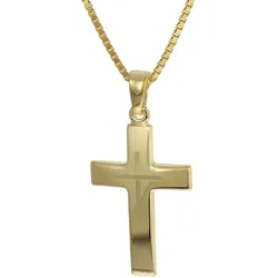 trendor 35790 Kreuz-Anhänger Gold 333 + goldplattierte Silber-Halskette, 50 cm