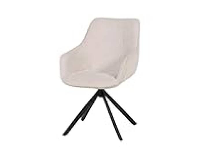 Kreadiff Chaise pivotante 360° Blanc Pieds métal