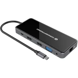 Conceptronic DONN15G (USB-C, 1 Port), Dockingstation + USB Hub, Grau