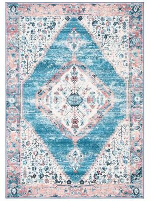 SAFAVIEH Journey Machine Washable Slip Resistant Zvetelina Boho Medallion Distressed Rug