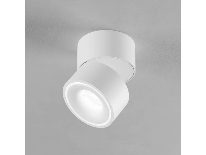 Egger Licht DLS Deckenspot Clippo, weiß/weiß, Ø 10 cm, DALI, DTW dimmbar, weiß / opal, für Wohn- / Esszimmer, Aluminium, Modern