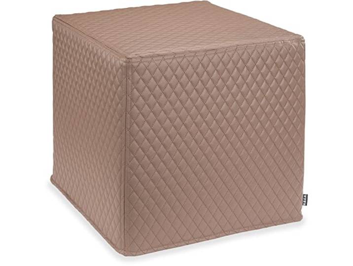 H.O.C.K. Matteo Hocker eckig Sitzwürfel 45x45x45cm Kunstleder braun und Taupe (45x45x45cm, Hellbraun Taupe)