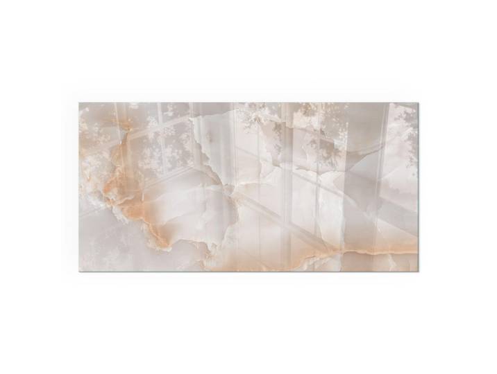 Tulup Kaminbodenplatte 100x50 cm - Natursteinmuster, Beige, Glas, Rechteckig, 100x50x0.4 cm, Elektrogeräte, Heizgeräte, Elektrokamine