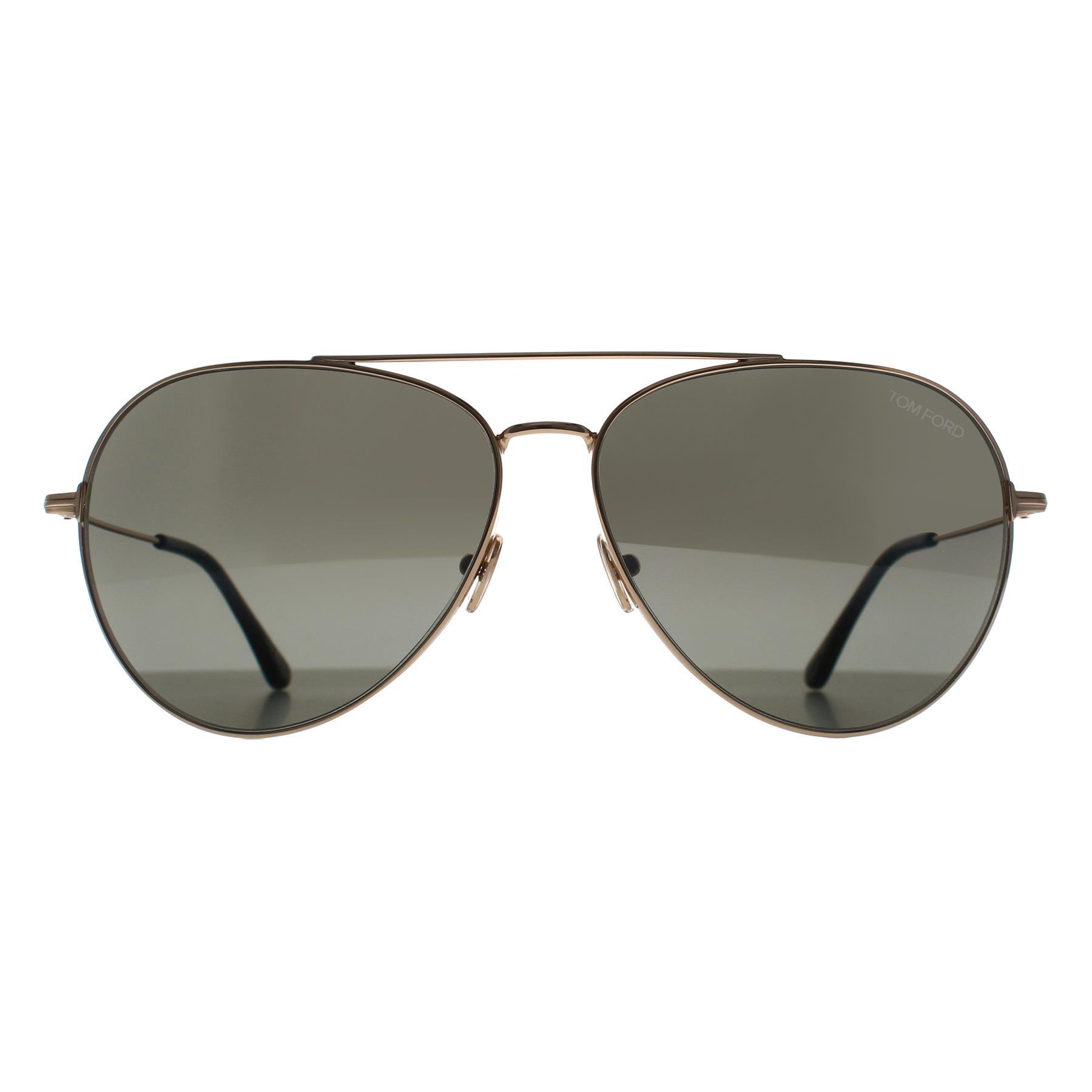 Tom Ford Aviator Unisex Glimmend Roségoud Rookgrijs Dashel FT0996